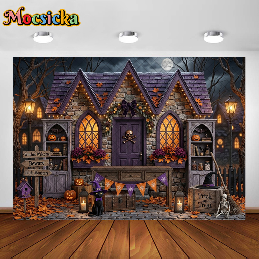 Photography Trick - Mocsicka Photography Backdrop Halloween Stone Witch
