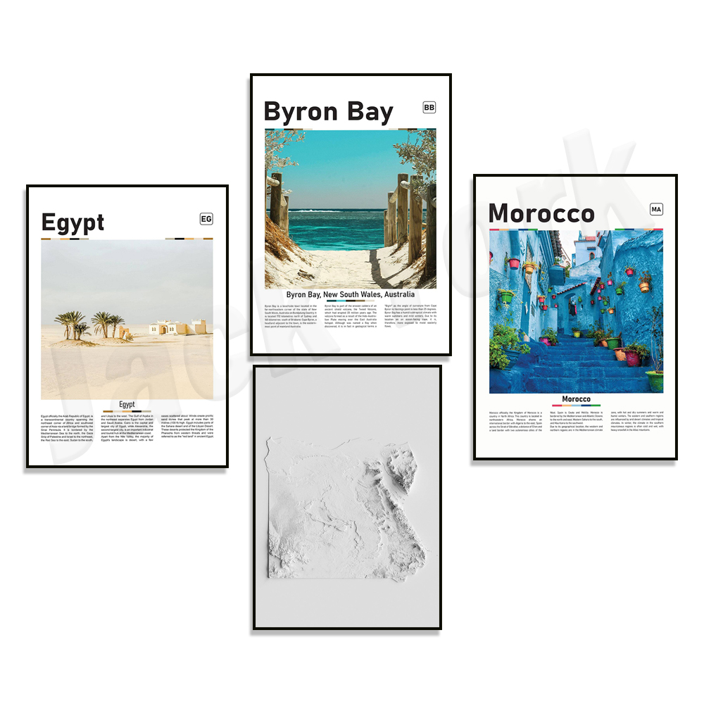 Egypt relief map print, Morocc - огляд і ціна Photography Mapped