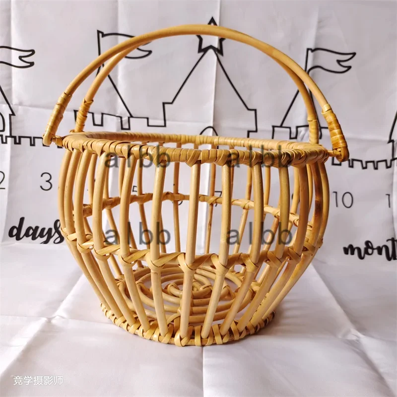 Retro Rattan Round Basket Chai - огляд і ціна Photography Background